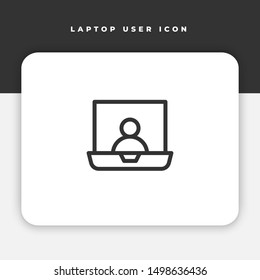 Simple icon of Laptop User Related Vector Line. EPS 10