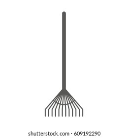 Simple icon for lawn rake. Vector illustration.
