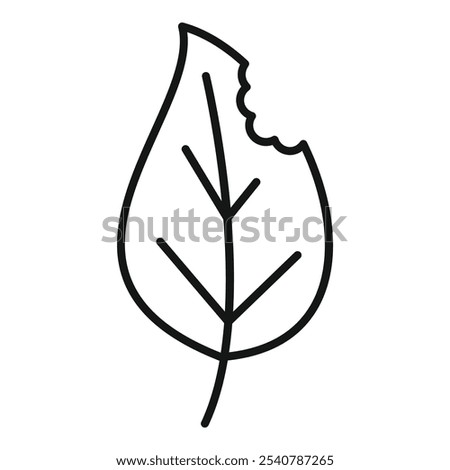 Simple icon of a leaf with a bite taken out of it, representing damage by insects