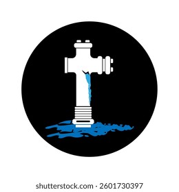 simple icon of leaking water pipe