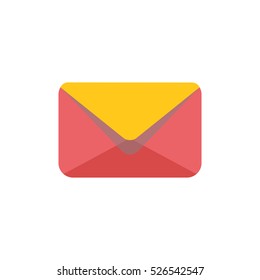 Simple icon letter in an envelope on the white background