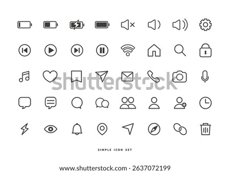 Simple icon line art set , pictogram 