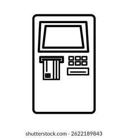 
A simple icon line drawing of an ATM.