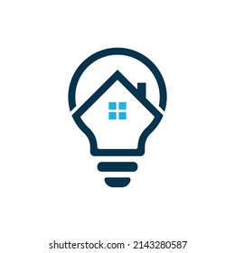 simple icon logo lamp and home vector logo