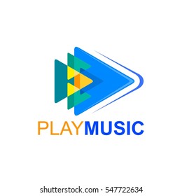 Simple Icon And Logo Play Music Design Vector