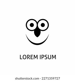 simple icon logo of a smiling person consisting of eyes, nose, mouth suitable for your logo company, product, organization