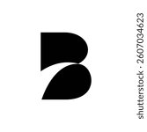 simple icon logo of street and letter b