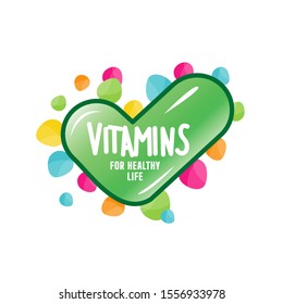 Simple Icon logo with vitamins logo template