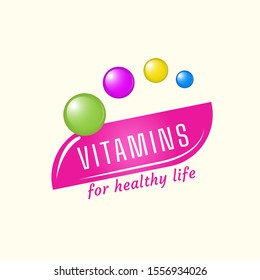 Simple Icon logo with vitamins logo template