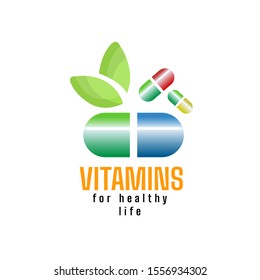 Simple Icon logo with vitamins logo template