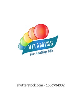 Simple Icon logo with vitamins logo template
