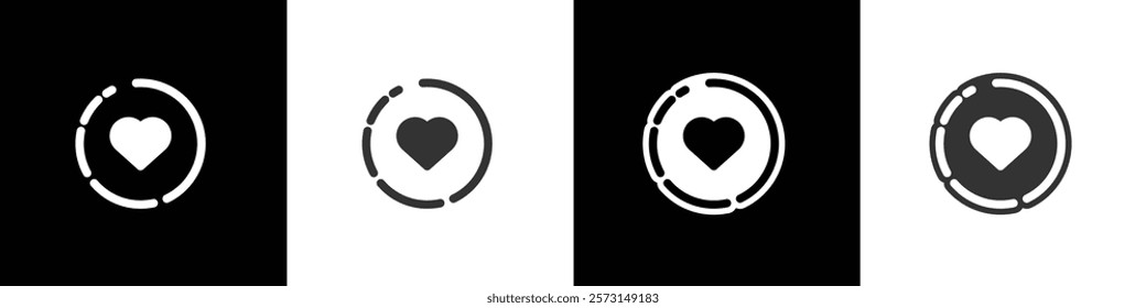 Simple icon of love story in social media. Smart buttons in social media applications  vector illustration in black, white and transparent background. Eps10