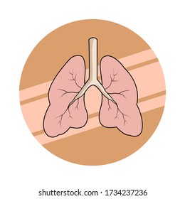Simple icon for lung, an organ of human anatomy