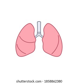 Simple icon of the lungs, internal human organs. Lungs vector illustration.