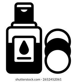 Ícone simples de um lenço ou almofada removedor de maquiagem.