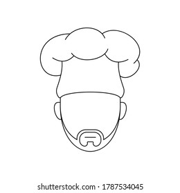 Einfaches Symbol für männlichen Chefkoch mit Bart