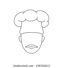 Simple Icon of Male Chef With Mustache