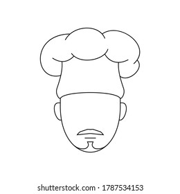 Einfaches Symbol für männlichen Küchenchef mit Van Dyke Beard