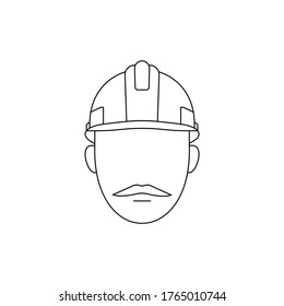 Simple ícono de ingeniero masculino con bigote