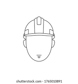 Simple Icon of Male Engineer With Soul Patch