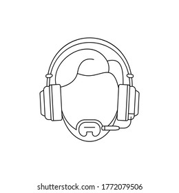 Simple Icon of Male Gamer With Beard