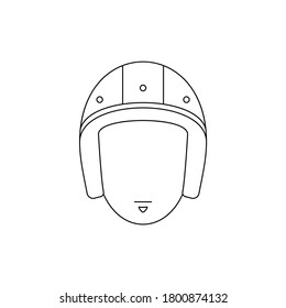 Simple Icon of Male Scooter Rider With Soul Patch