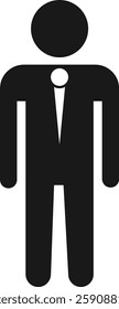 Simple icon of a man in a suit and tie