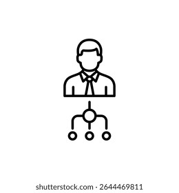 Icono simple de un gerente que dirige un equipo.