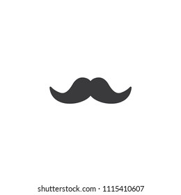 A simple icon of a man's mustache. Black and white design. Material for presentations and the Internet. Black mustache.