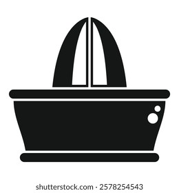 Simple icon of a manual citrus juicer extracting fresh juice