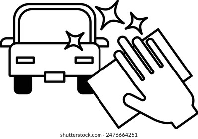 Simple icon material based on the image of a hand-washing car wash