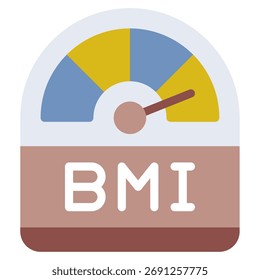 Icono simple de una escala de medición con el texto del IMC arriba.