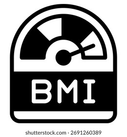 Icono simple de una escala de medición con el texto del IMC arriba.