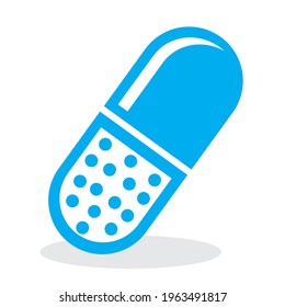 Einfache Ikone der Medizin Kapselpille. Vektorgrafik