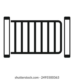 Simple icon of a metal barrier controlling access to a restricted area
