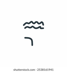 a simple icon with minimalistic lines and shapes, possibly representing abstract forms or symbols, such as waves and a corner.