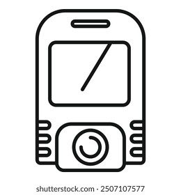 Simple icon of a modern action camera with a display showing the angle of inclination