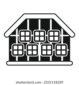 Icono simple de una casa ecológica moderna que utiliza fuentes de energía renovables