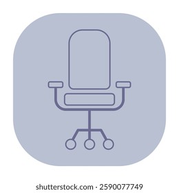 Simple icon of modern office chair. Suitable for digital workspace illustrations or furniture catalogs