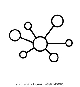 Diseño de Ilustración vectorial de molécula de icono simple