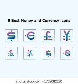 Simple Icon for Money and Currency with background like a shadow