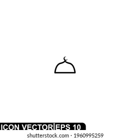 Diseño de la ilustración del vector de la mezquita de iconos simple. Estilo de contorno, color negro sólido.