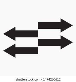 Simple icon of the movement of the arrows in the right and left. Illustration of selection icon. Vector icon.