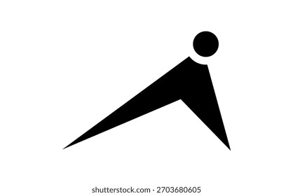 Simple icon of movement on black and white color