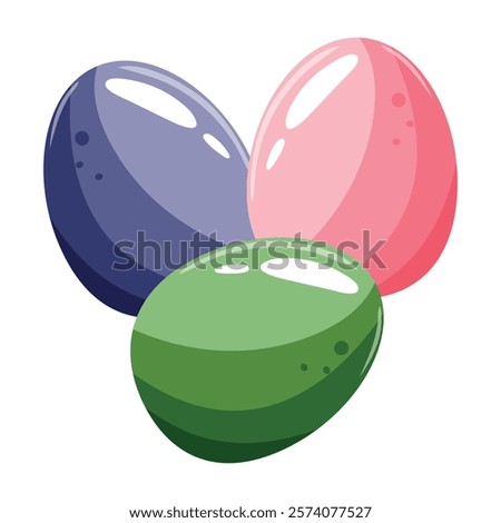 simple icon of multicolored bright Easter eggs, for various Easter designs	
