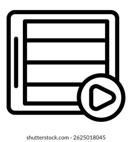 Simple icon of a music player interface showing a play button for streaming