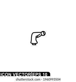 Simple Icon muslim prayer Vector Illustration Design. Outline Style, Black Solid Color.