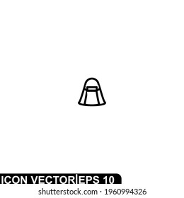 Simple Icon Muslimah Vector Illustration Design. Outline Style, Black Solid Color.