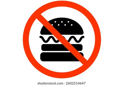 Simple icon of no eating or drinking sign