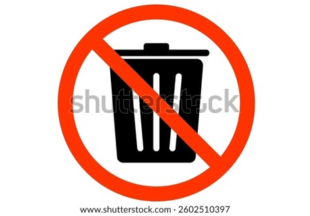Simple icon of no littering sign